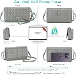 nuoku Women Small Crossbody Bag Cellphone Purse Wallet with RFID Card Slots 2 Straps Wristlet