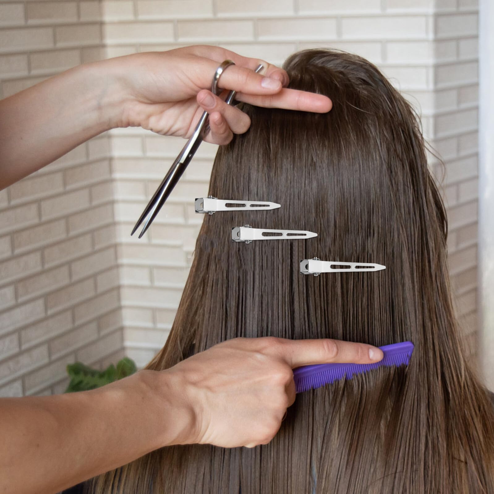 Gatuida Fermaglio Metallico per Chioma a Becchio D'anatra, Clip Professionale per Sezionamento Capelli Donna, Pinze in Acciaio Inossidabile