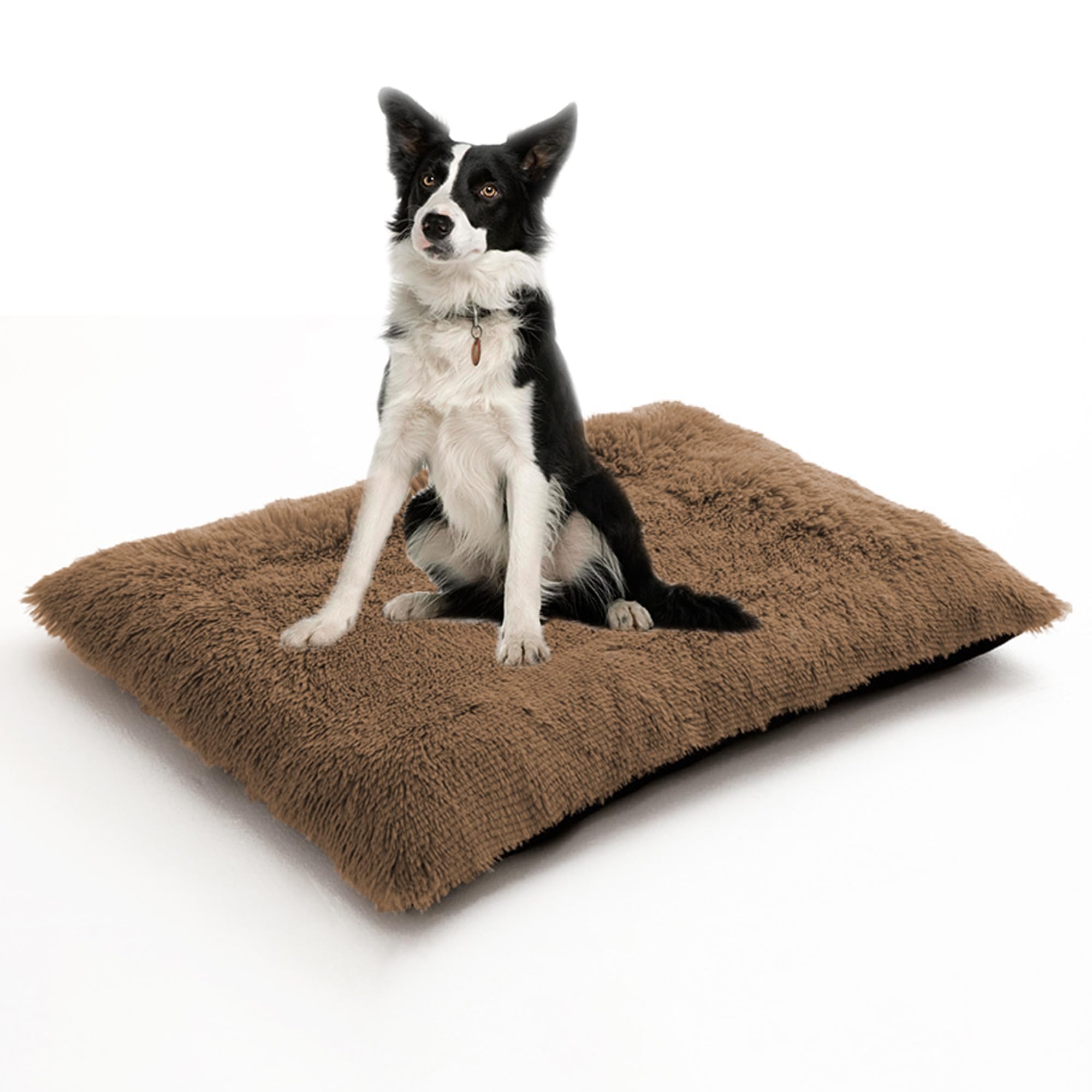 Tapis de cage pour chien de grande taille, lit apaisant avec housse amovible, matelas antidérapant pour animal de compagnie de petite, moyenne et grande taille, coussin rectangulaire pour
