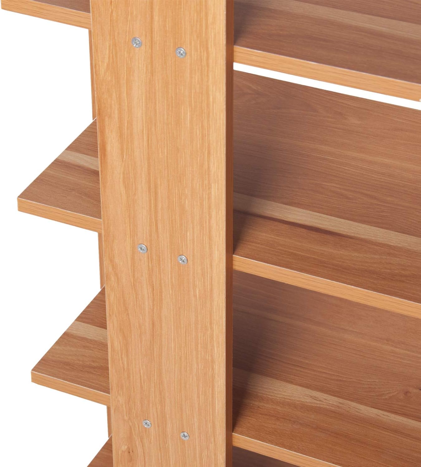 H&A 6 Tiers Wood Shoe Rack Organizer Shoe Storage Cabinet (Maple)