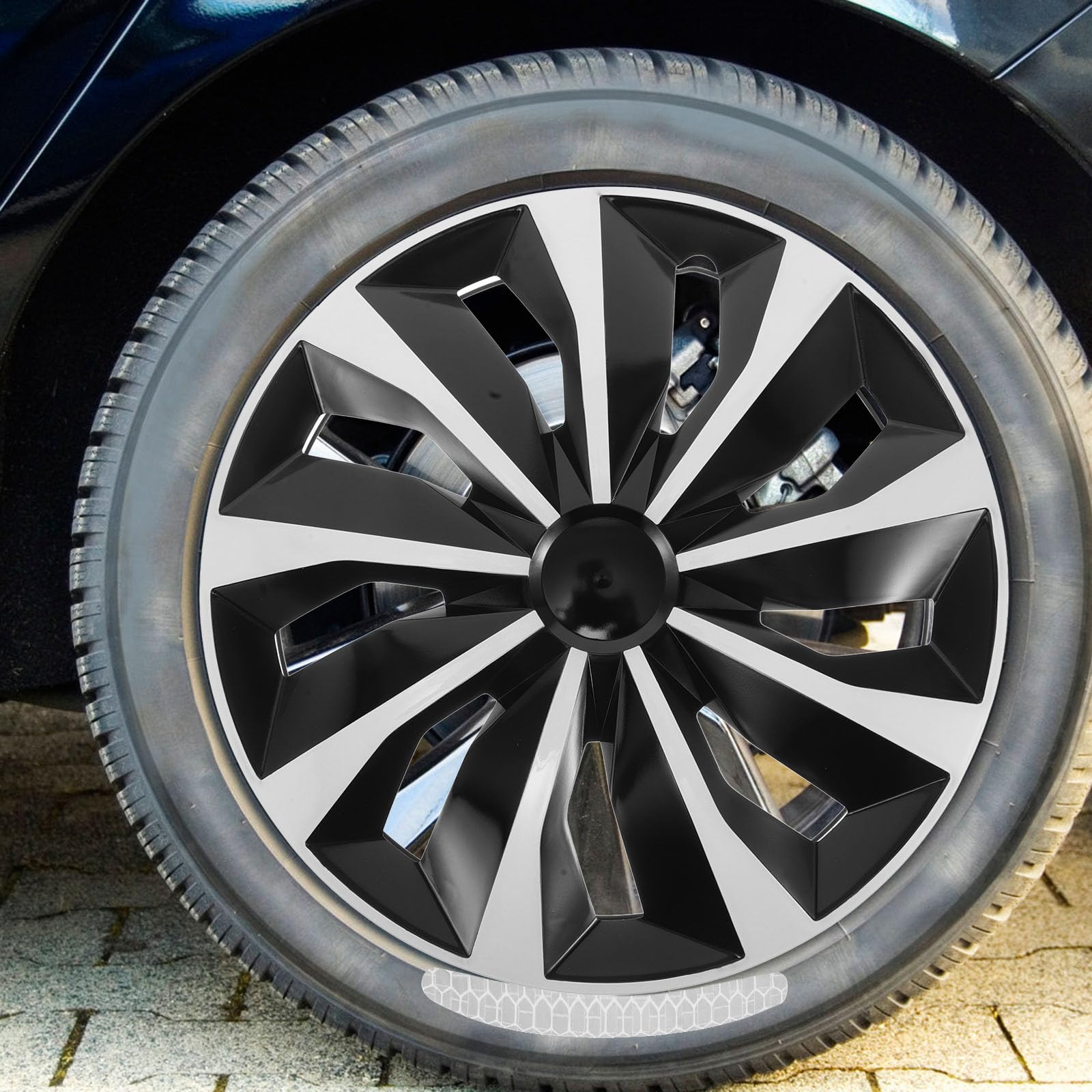 Coprimozzo Auto 15 Pollici Bianco in Plastica Resistente, Copriruota per Protezione da Sporco e Graffi, Sostituzione Coprimozzi Ruote per Veicoli, Installazione Rapida
