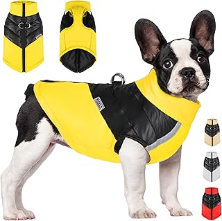 YOUYIKE Dog Coat for Dogs, Dog Clothes, Dog Coat Waterproof Dog Jacket Winter Warm Jacket for Small Medium Dogs Dog Clothing Warm Pet Clothes for Cold Weather (Yellow, M) product image