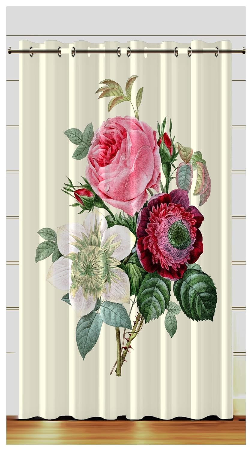 RA Enterpsrises Digital 3D Printed Modern Polyester 4 Design Special Long Crush Single Piece Door Curtain | (Pack of 01, 5 Feet x 4 Feet)