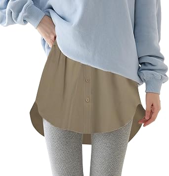 Womens Shirt Extender Adjustable Fake Layering Leggings Lower Sweep Shirts Undershirt Skirt Extendets False Hemline