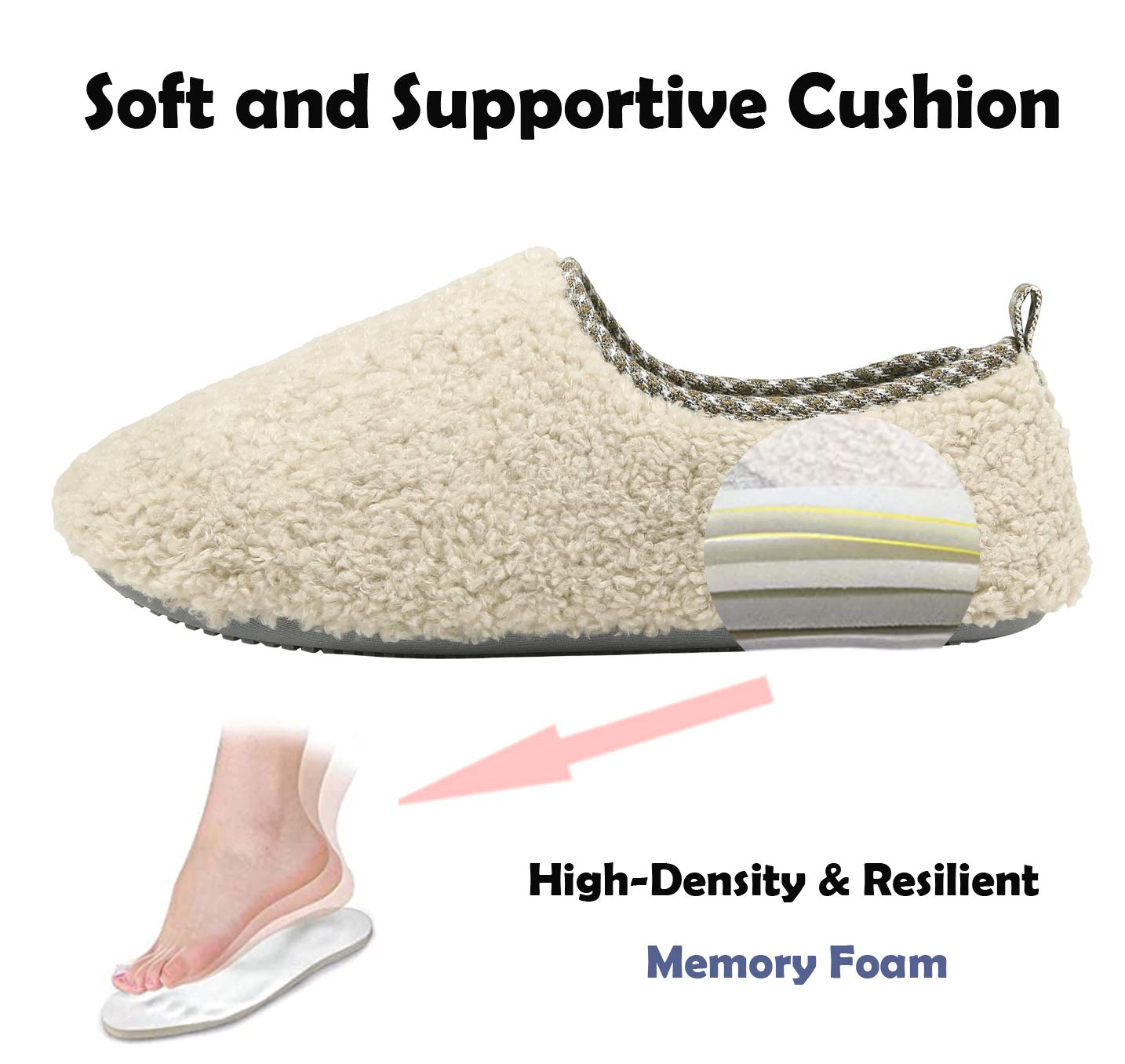 ChayChax Donna Pantofole da Casa Memory Foam Inverno Ciabatte Pantofola Interno Caldo Peluche Leggero Scarpe di Cotone