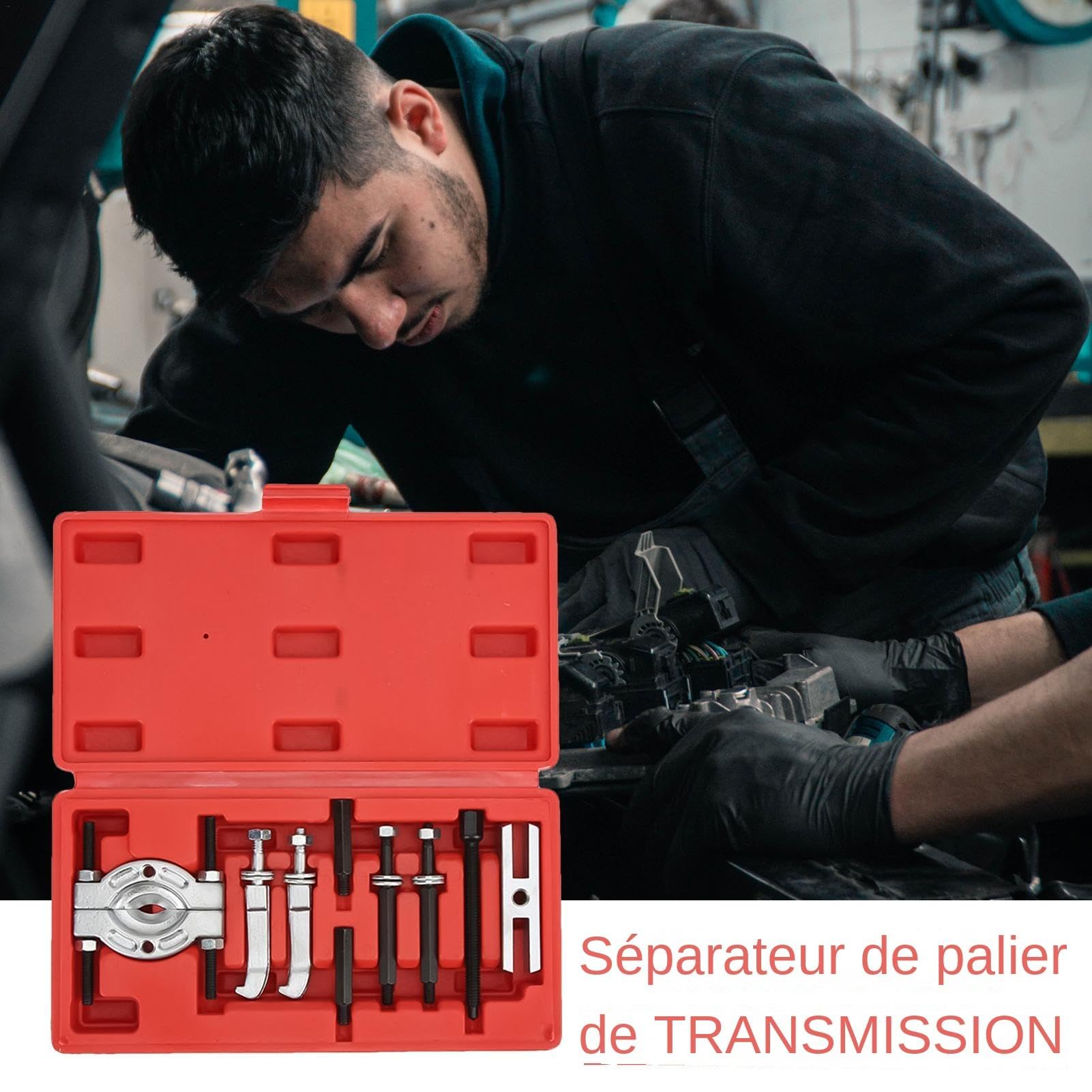 Séparateur de roulements, extracteur de roulements - 9X extracteurs de roulements intérieurs en acier au carbone,Extracteur de roulement, ensemble d'extracteur d'essieu de moyeu de roue, outil de sépa