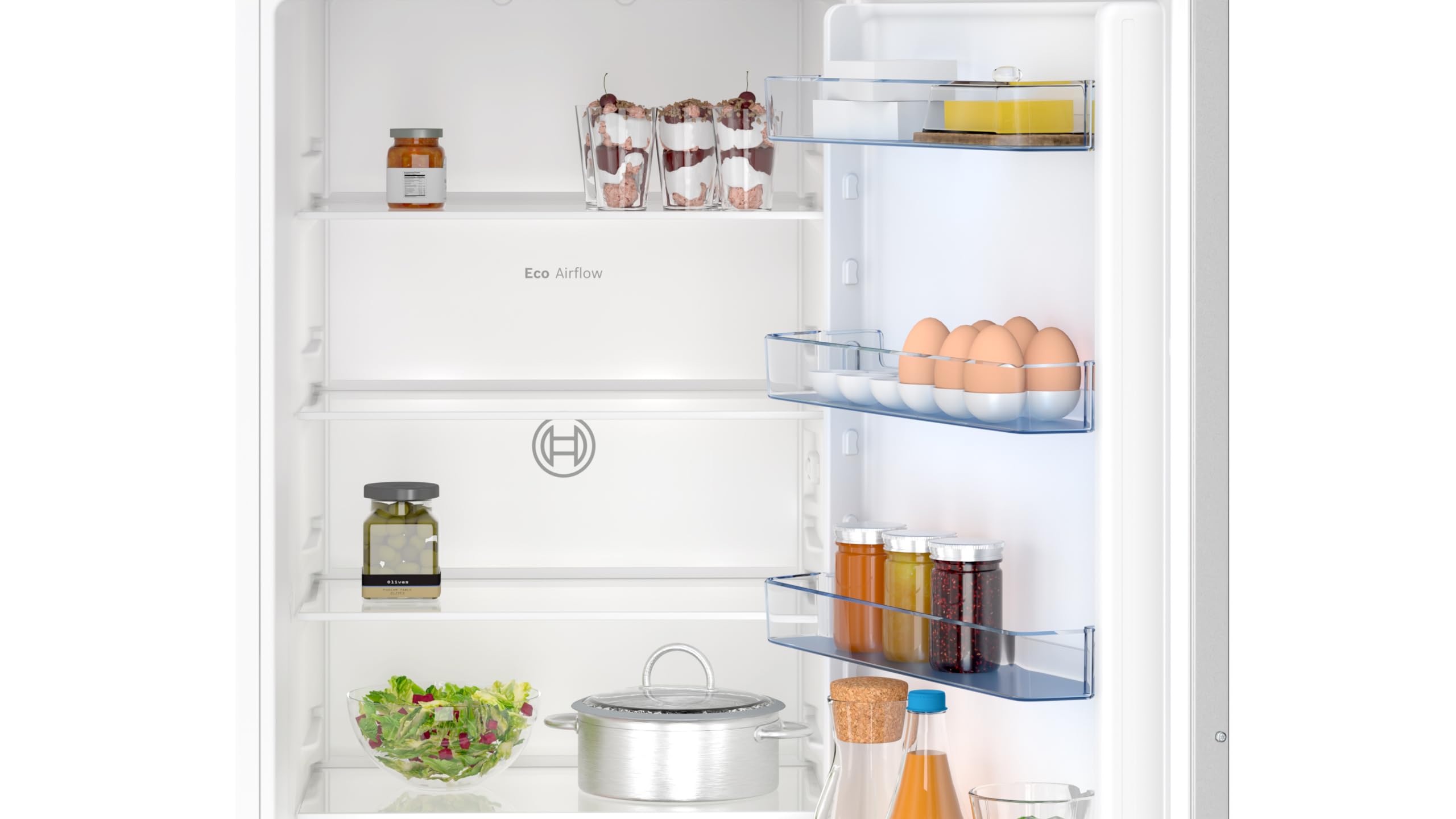 Bosch KIN96NSE0 Serie 2 - Frigorifero da incasso, nicchia da 194 x 56 cm, raffreddamento da 215 l + congelatore da 75 l, volume di raffreddamento in più dell'11%, mai sbrinare, illuminazione uniforme