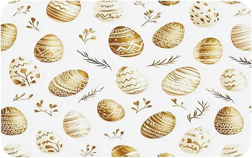 Miniatura 3 de Non-Slip Diatomaceous Earth Bath Mats for Bathroom Bathtub Floor,Soft Absorbent Quick Drying Diatomite Stone Shower Mat,Gold Easter Eggs Bathroom
