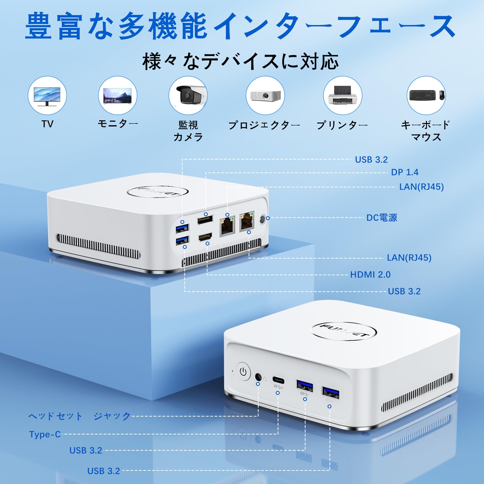 Amazon.co.jp: ミニPC FUNYET 最新第12世代 インテル N95 小型 ミニPC