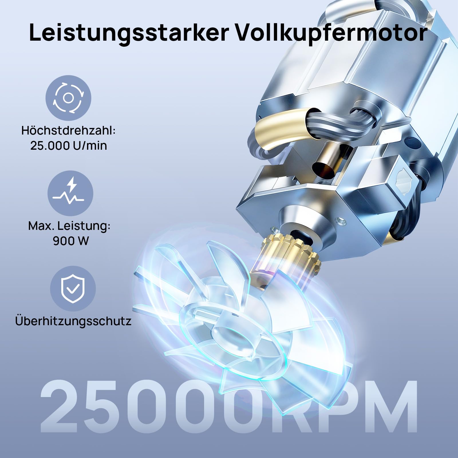 Ganiza Smoothie Maker, 900W Mini Standmixer, Mixer mit 25.000 U/min, 3 Tritan-To-Go-Bechern(300ml&500ml&700ml), 4 asymmetrischen Klingen, für Jede Art von Shake und Smoothie, Silber/Schwarz