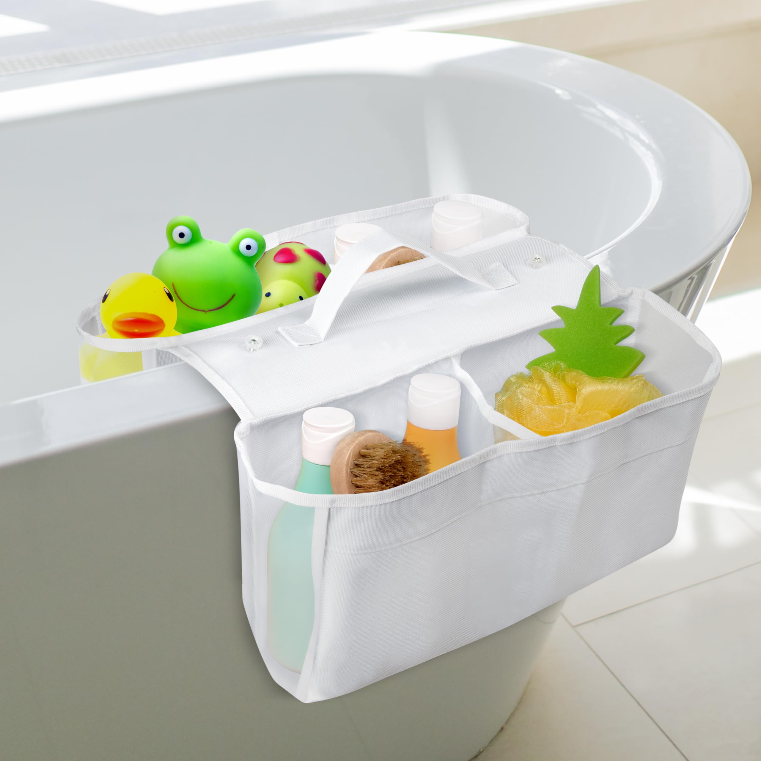 GQIRIL Bath Toy Storage Holder - Baby Bathtub Toys Organizer Bathroom Bath Tub Mesh Sorting Net with 4