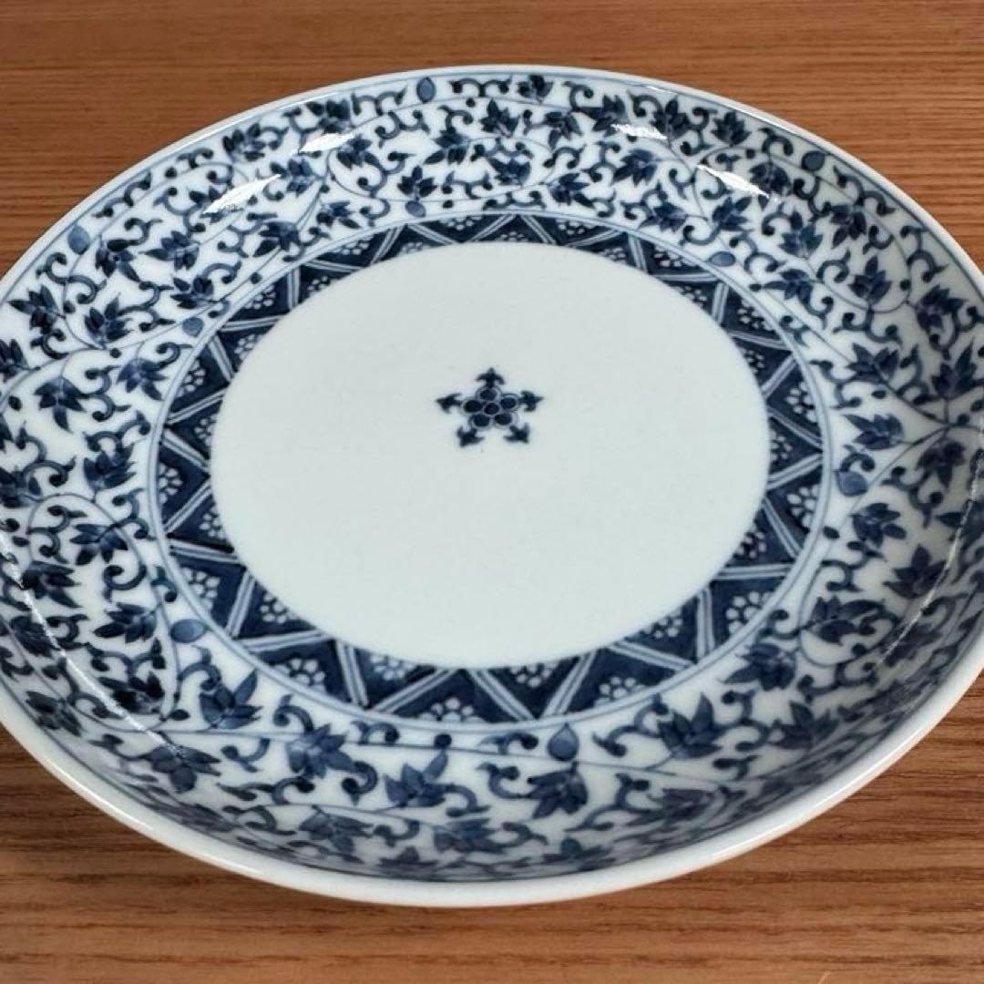 有田焼 李荘窯 染付輪繋ぎ蛸唐草文 瓢箪型小鉢 5客