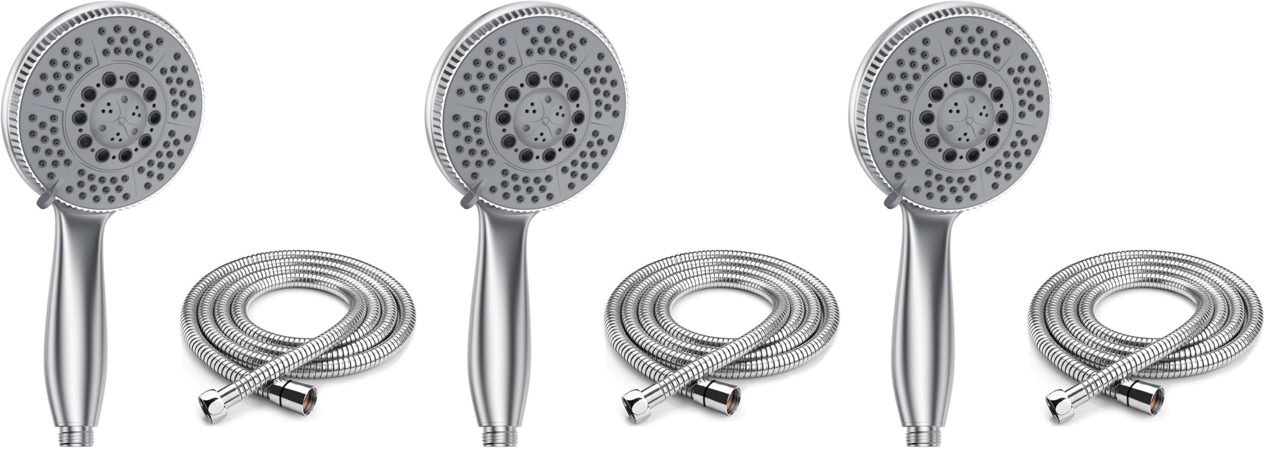 Vinabo Alcachofa de ducha con Manguera 1,5 m, Ahorro de Agua cabezal de ducha con 5 modos, Antical Alcachofa Ducha, ABS cromado, alcachofa con boquilla para limpiar baños, paredes Alicatadas