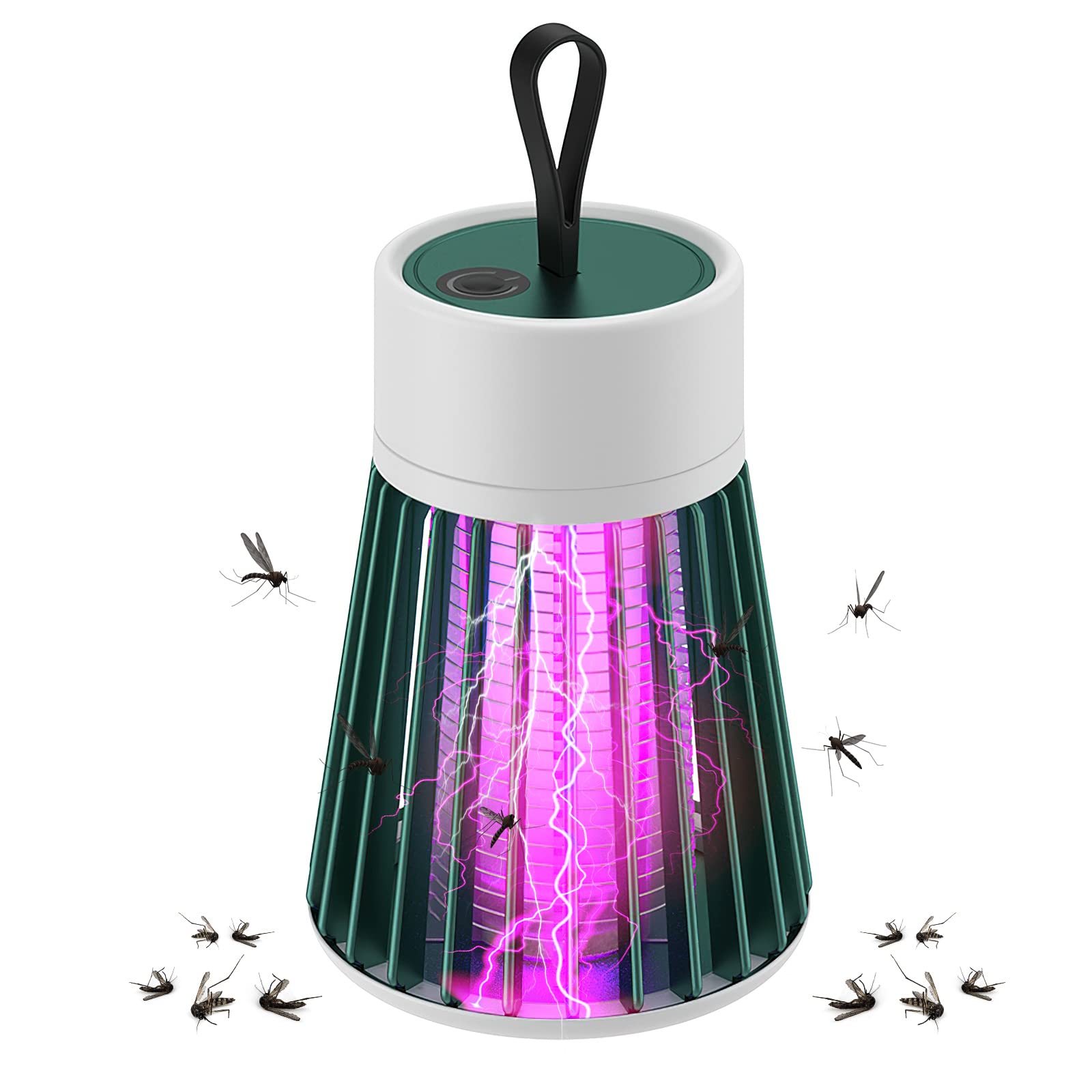 Mosquito Killer Lamp, Rechargeable Electric Fly Killer,Rechargeable 2 in 1 Killer with Ultraviolet Lamp and Lighting Lamp,Waterproof Bug Zapper,Insect Pest Fly Killer for Home, Camping (Green)