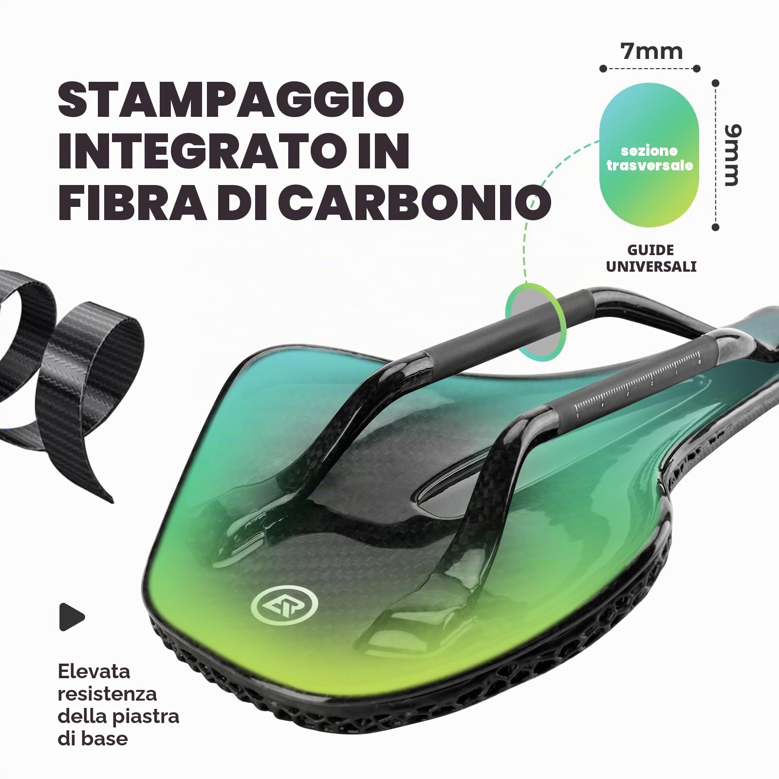 ROCKBROS Sella Bici da Corsa, Sellini per Biciclette da Strada, 3D Foro Superflow, Forma Curva, Fibra di Carbonio, Sella Leggera Comoda Traspirante per MTB, Nero