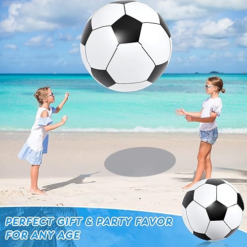 Miniatura 6 de Lewtemi 2 pelotas inflables de fútbol de playa para niños de 27 pulgadas gigantes inflables de fútbol grandes pelotas deportivas para niños,