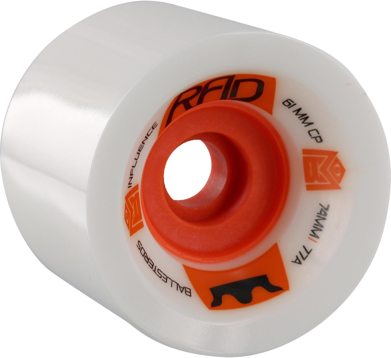 RAD Wheels Max Ballesteros Influence White / Orange Skateboard Wheels - 74mm 77a (Set of 4)