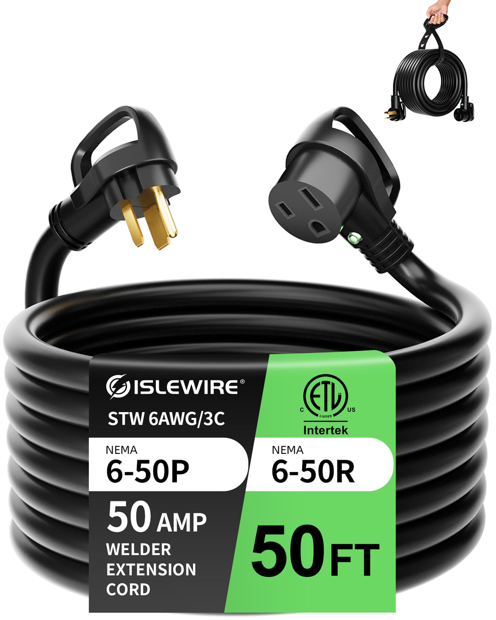 Islewire 6 AWG 50ft Welder Extension Cord
