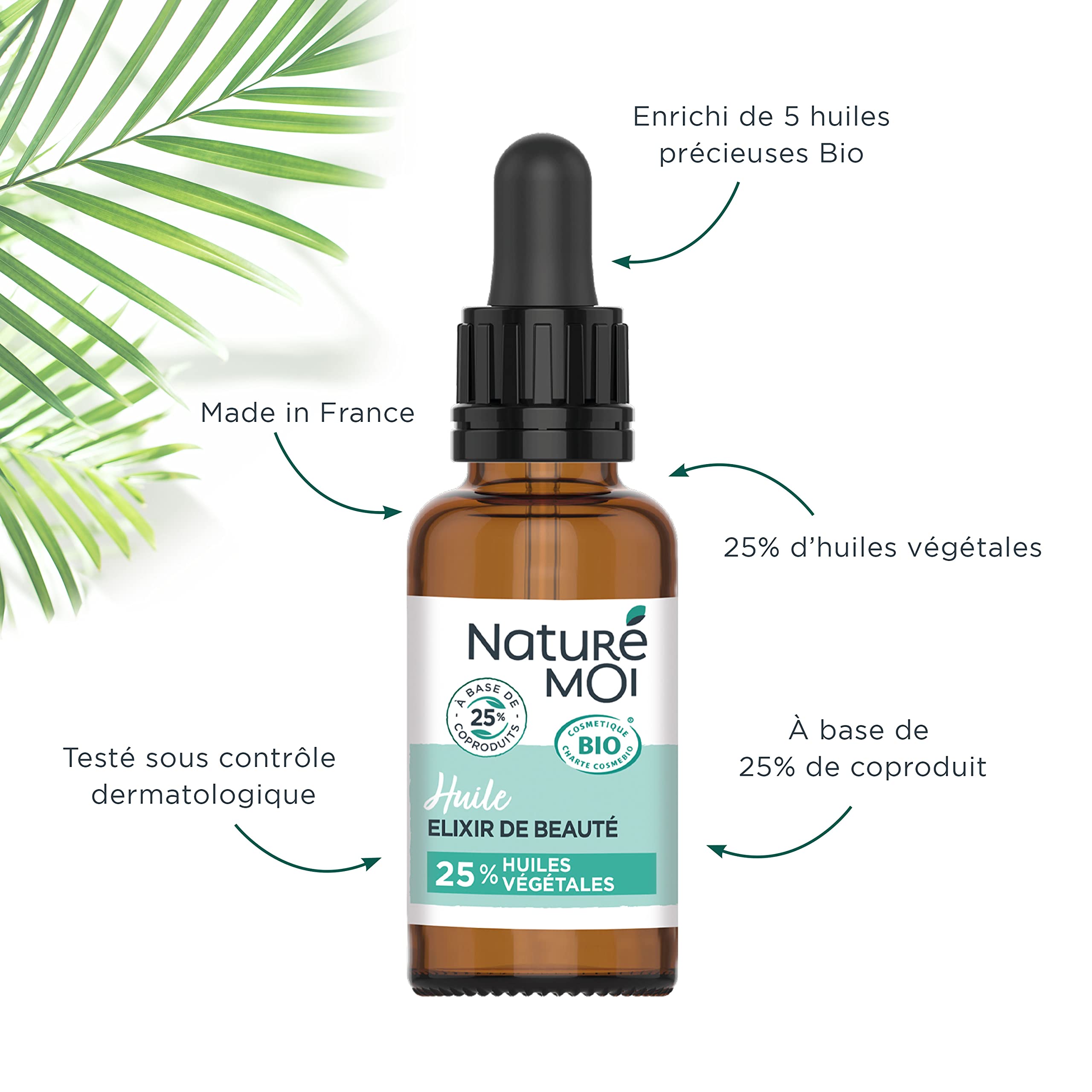 Naturé moi Naturé moi - Huile Élixir de Beauté Soin Visage Nourrit et Raffermit la peau Pépins Raisin Bio Jojoba 100% d'Origine Naturelle 30 ml Fabriqué en France