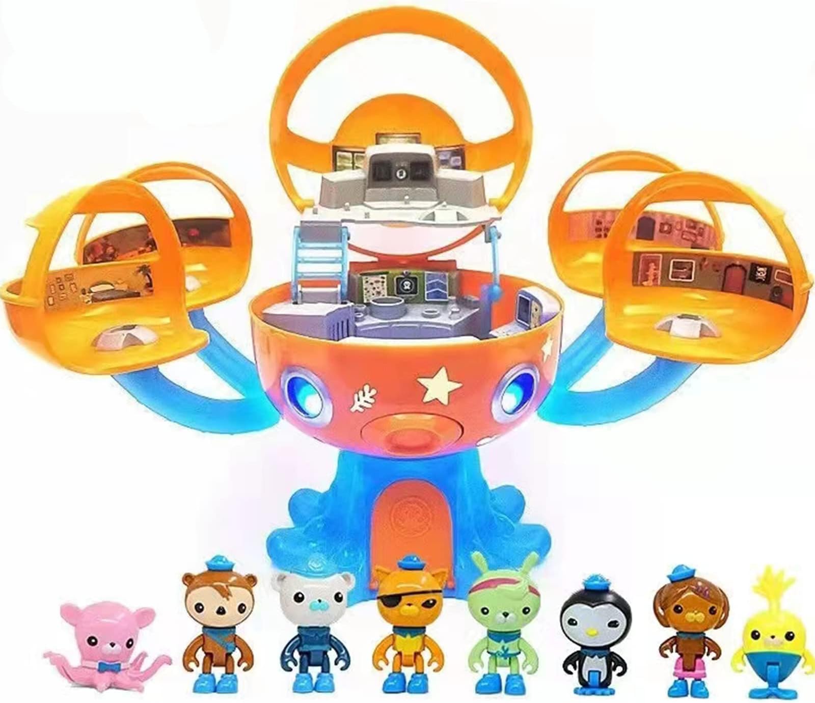 Crasoldiers Oct Plush Toys Set 12" Software Stuffed Animal Figure Doll Cartoon Characters Captain Barnacles Kwazii Peso Shellington Dashi Professor Inkling Tweak Party Birthday Gift for Kids (8 Packs)