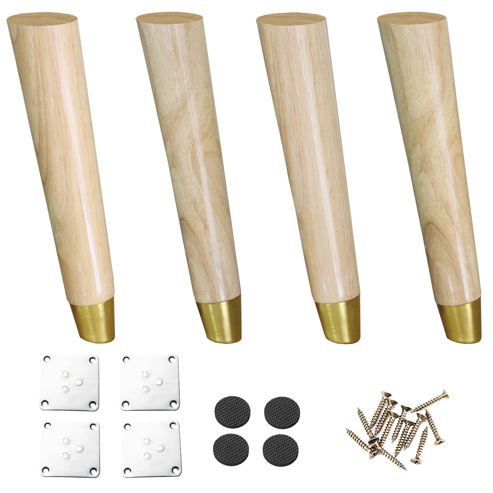 Buy 10 inch Solid Wood Furniture Legs, Slant Couch Legs, Sofa Legs Set