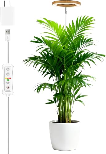 Miniatura 76 de yadoker Luz de cultivo de plantas, luz LED de espectro completo para plantas de interior, altura ajustable, temporizador automático, bajo voltaje