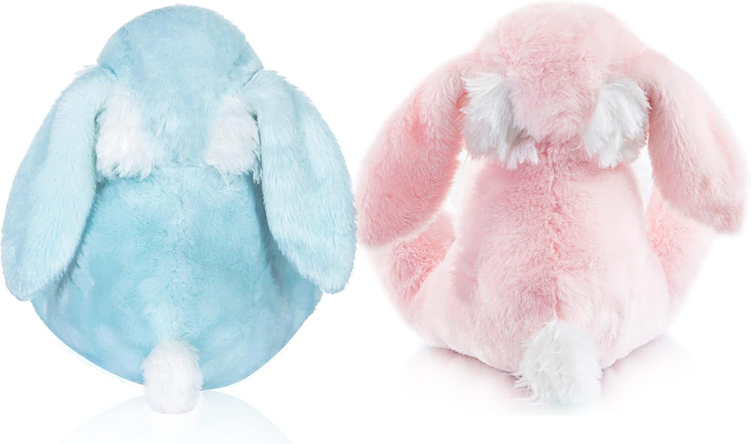 My OLi 2 Pack Easter Bunny Stuffed Animals 7 Inch Small Stuffed Bunny Soft Plush Rabbit Toys with Floppy Ears Bedtime Friend Soft Toy Easter Gifts for Kids Girls & Boys, Pink & Blue