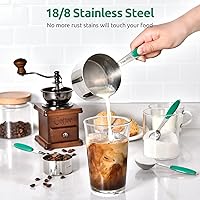 Vista 3 de U-Taste - Juego de tazas y cucharas medidoras U-Taste 188 de acero inoxidable, 10 piezas apilables de metal, juego de medidas para cocina, hornear