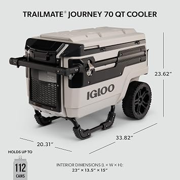 Igloo Trailmate Journey 70Qt Wheeled Cooler | Insulated Hard Shell Ice Chest