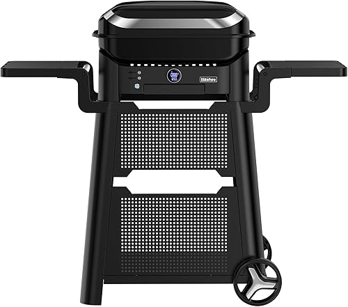 Volteq - Parrilla eléctrica con carrito móvil, parrilla portátil de 1500 W, control de calor inteligente, sin humo, perfecta para apartamento,