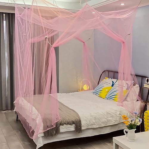 Miniatura 5 de Aventik EDSRDLUZ - 400 mallas finas mosquiteras de lujo para camas individuales a king, 2 aberturas laterales y 8 bucles para colgar, forma