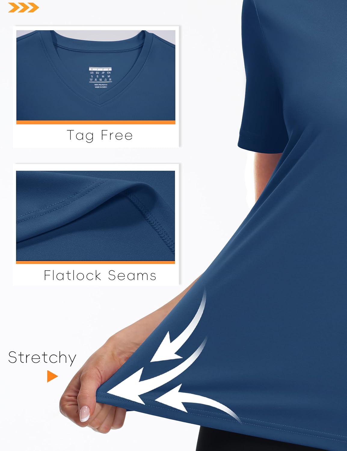 Cavva Women's Short Sleeve Shirts Workout Tops UPF 50+ Sun Protectioin Quick Dry V Neck T Shirts Athletic - Image 5