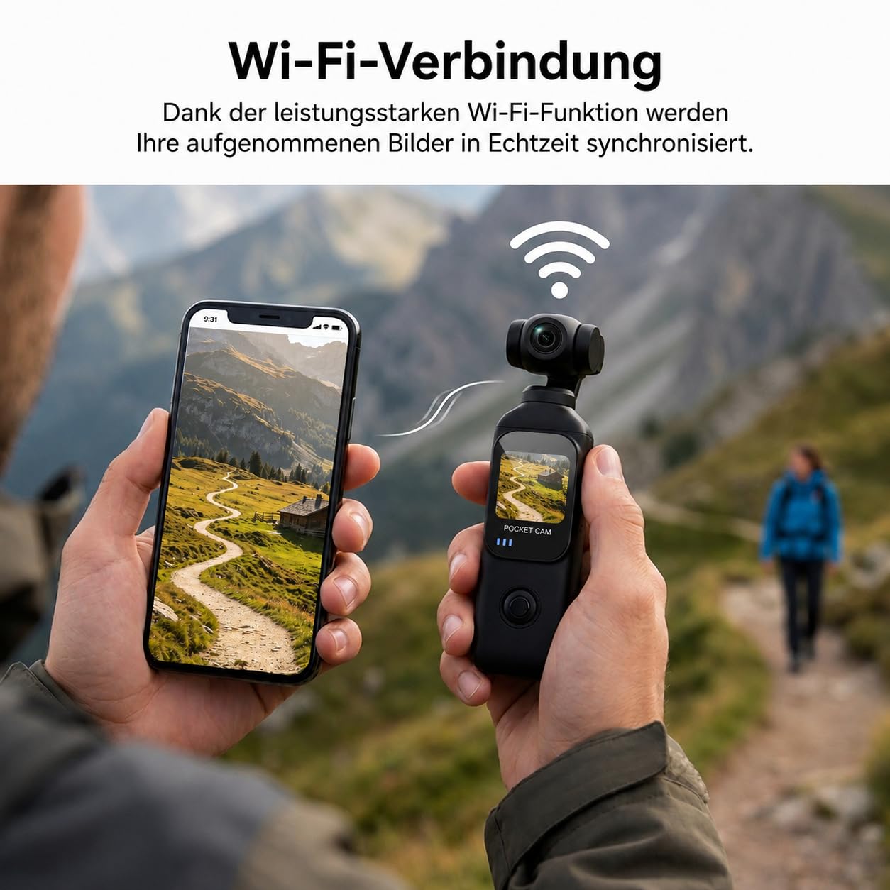 Vlog Kamera 1080P, Digitalkamera mit Drehobjektiv und Touchscreen | 130°/270° schwenkbares Objektiv, 14 Std. Aufnahmezeit, Ladegriff und 64GB Karte. Ideal für Reisen, Vlogs und Outdoor.