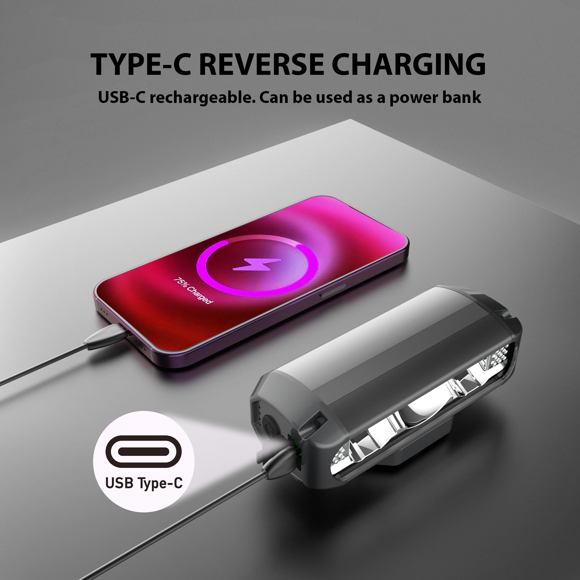 Phares lumineux avant et arrière pour vélo - Rechargeable par USB C - Pour conduite de nuit, vélo de route et de montagne - Étanche - 4 modes - Barre lumineuse VTT à dégagement rapide