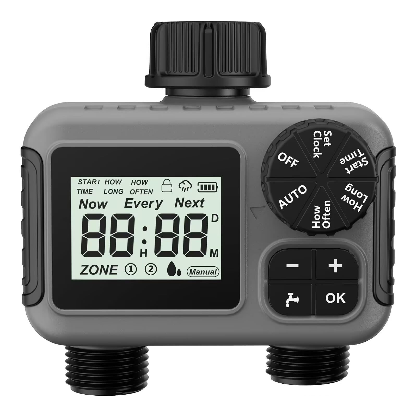Timer automatico per irrigazione a 2 zone, per individui impegnati e appassionati di giardino domestico