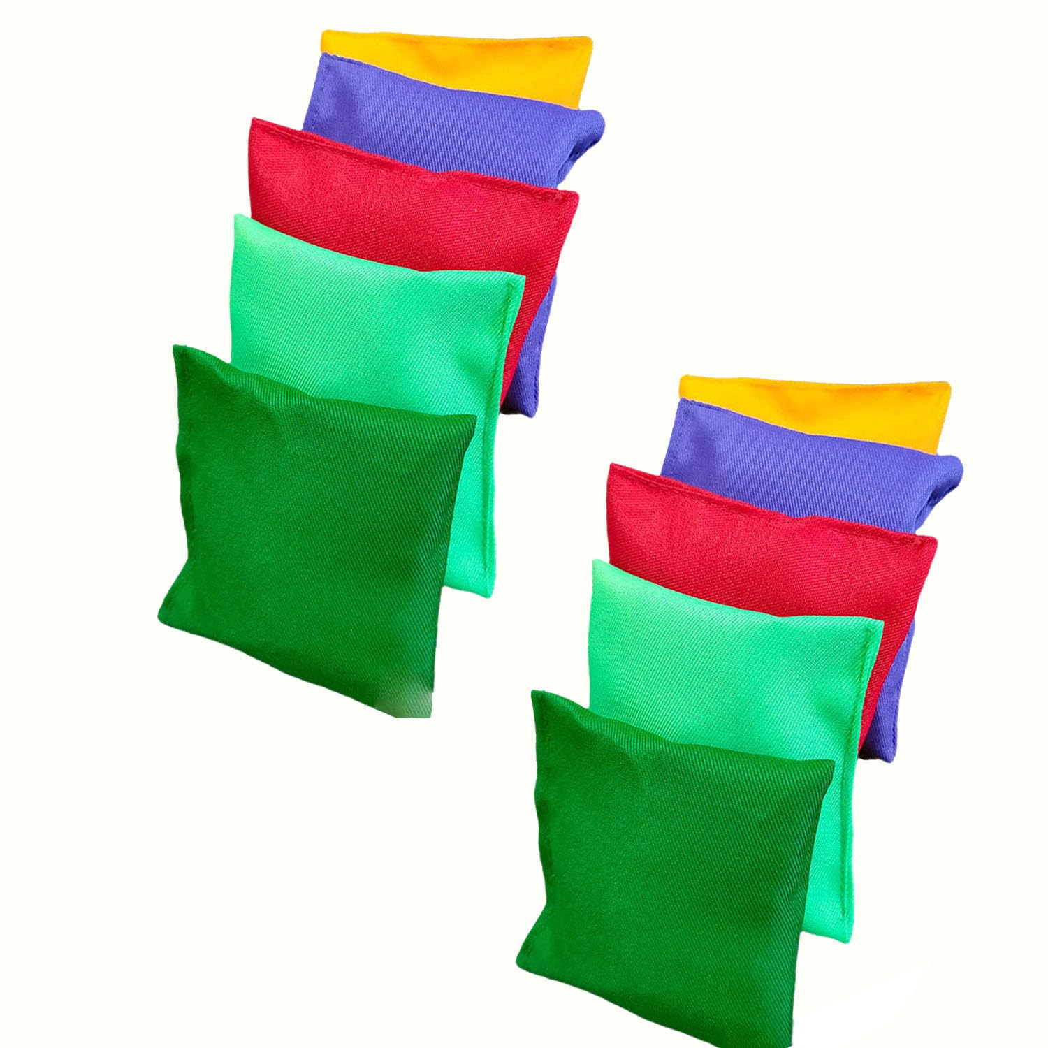 LATRAT Pack of 10 Cornhole Bags Throwing Bags Bean Bag Set, Bean Bags Blind Hole Game Adults for Cornholes Game Garden Games Outdoor Games 10 x 10 cm, Colour Random