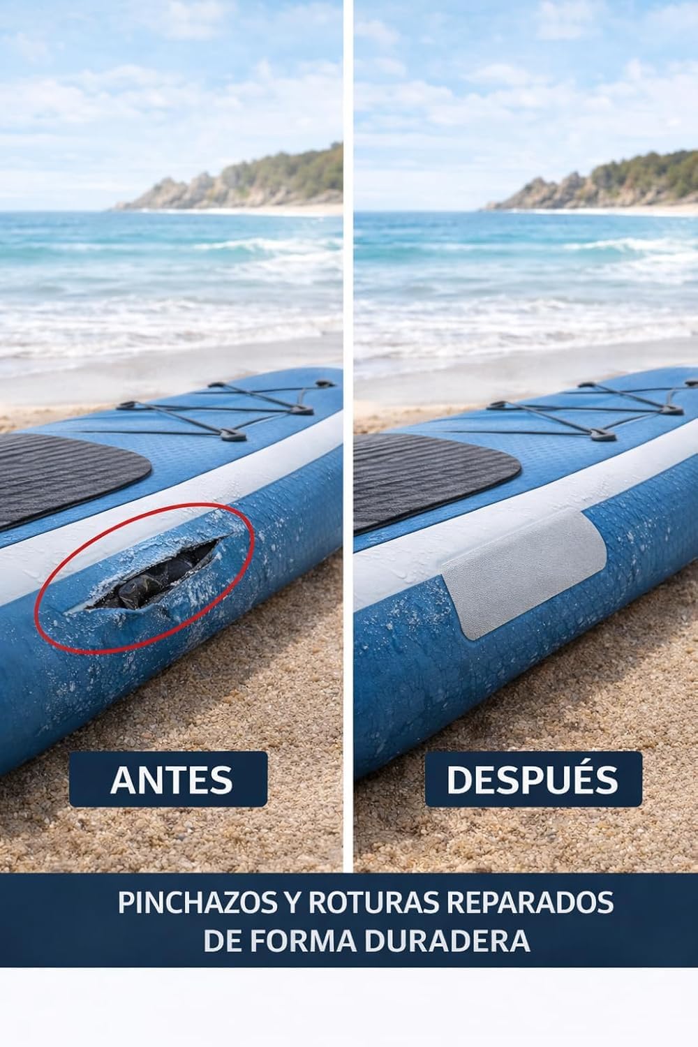 Kit Riparazione PVC Professionale – Colla PVC Bicomponente per Gommoni, SUP, Kayak e Gonfiabili – Include Toppe, Pennello, Bicchiere, Guanti e Salvietta