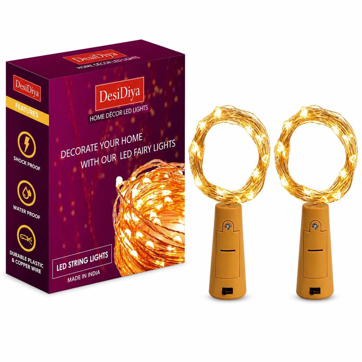 Desidiya ® Bottle Lights with Cork, Mini Copper Wire, 20 LED Battery 
