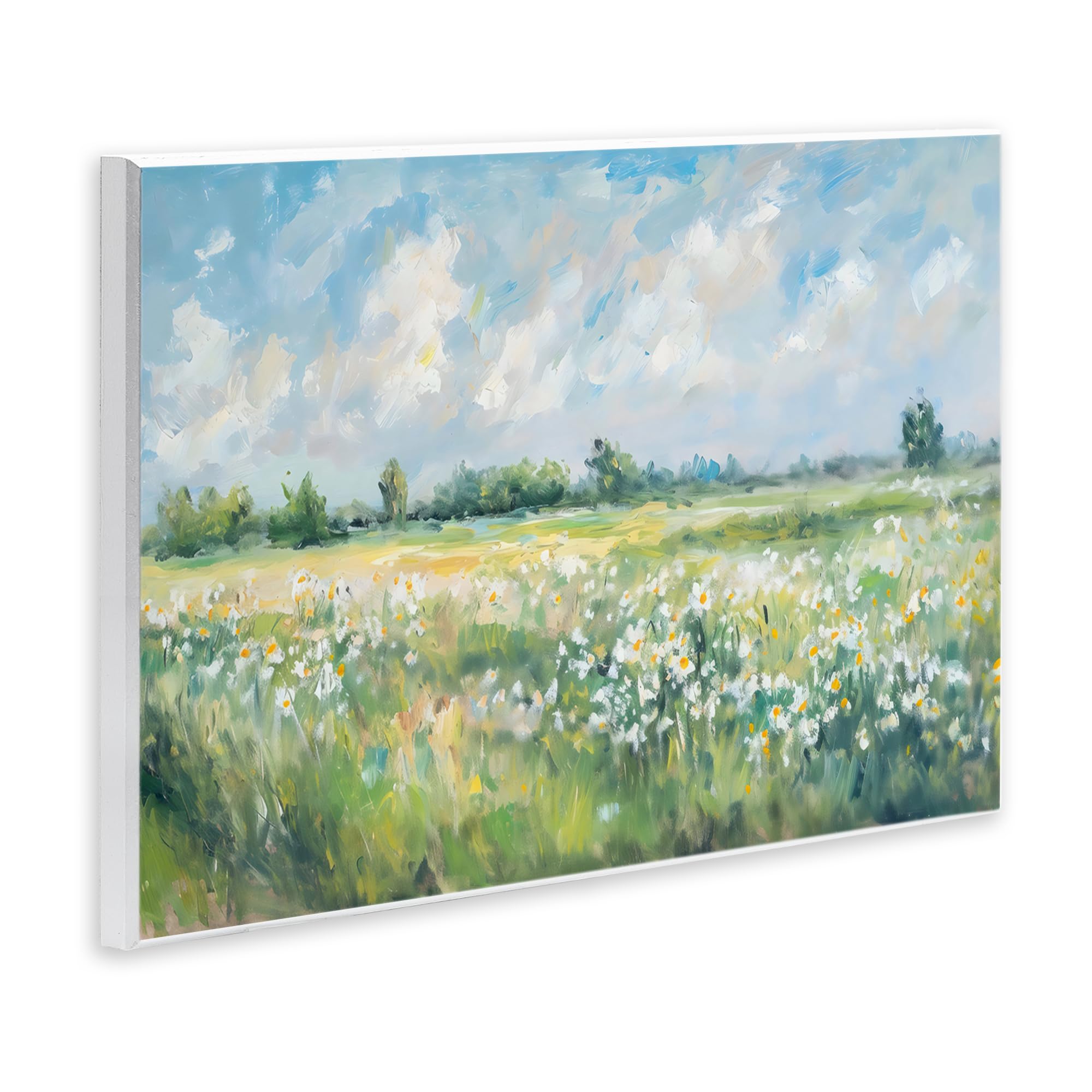 Placa de pared con diseño de paisaje de margaritas, 25,4 x 38,1 cm