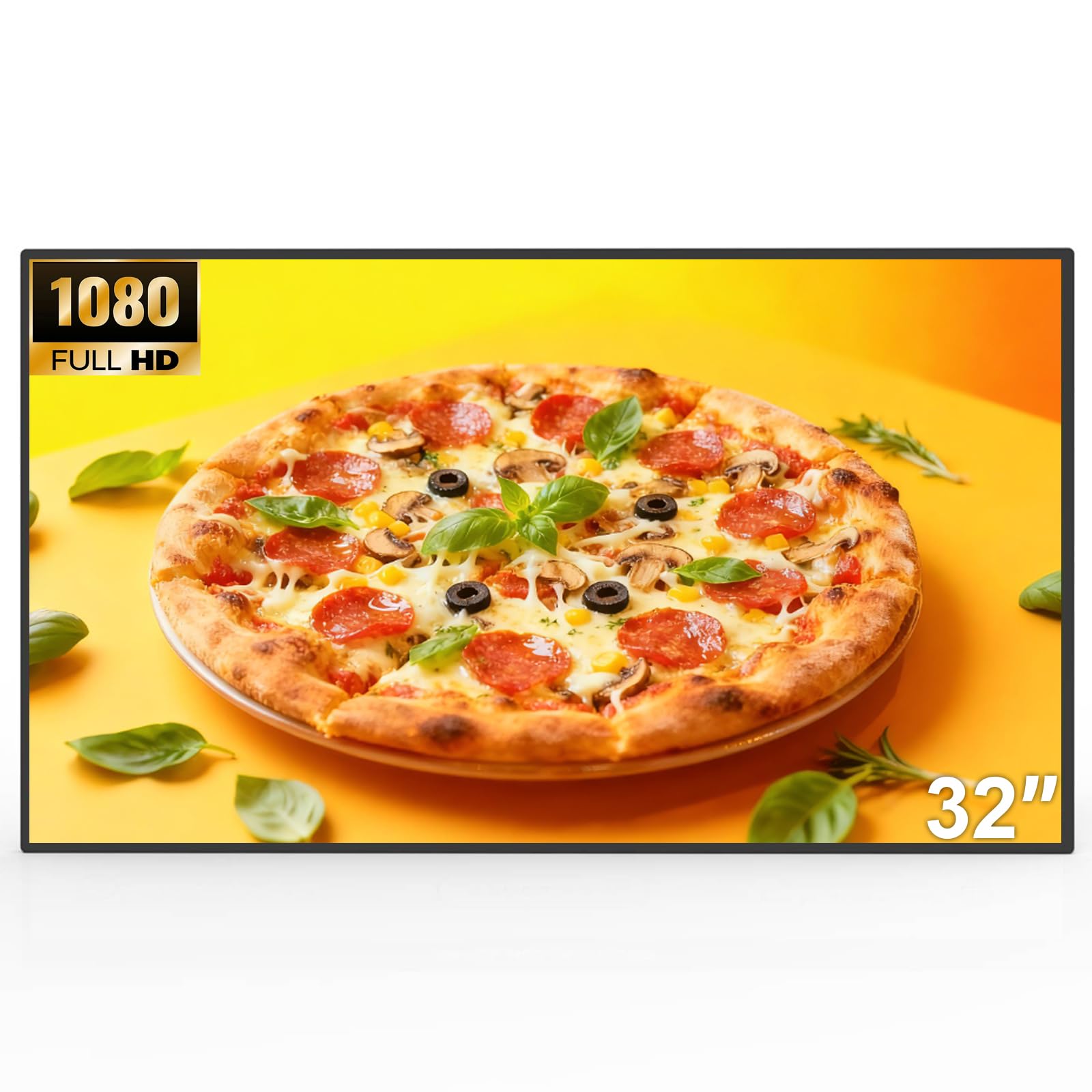 32 Inch Digital Signage, 2K UHD LCD Display Screen, 500nits High Brightness Wall Mount Digital Signage, CMS/USB/WiFi/Port Player, Smart Split Screen, 24/7 Operation, Android 11 OS