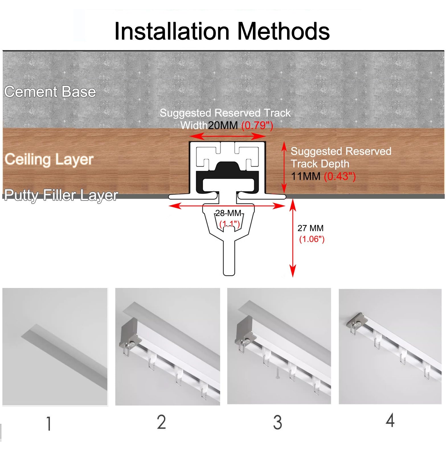 Binario flessibile da soffitto pieghevole da incasso per letti a castello, 1,9 m, montaggio adiubile, perfetto per divisori e spazi creativi