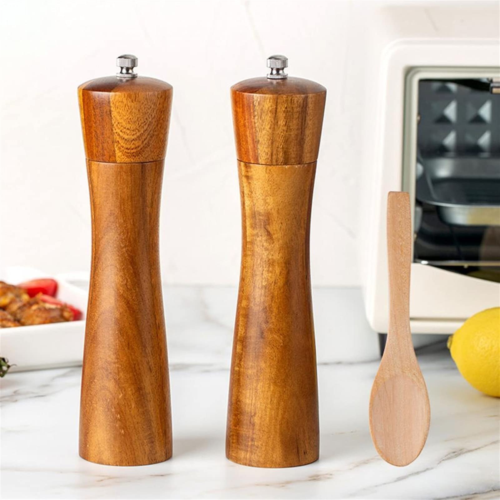 Młynek do pieprzu 20 cm drewniany młynek do pieprzu ręczny młynek do pieprzu domowy regulowany zestaw butelek do mielenia soli morskiej kuchnia gotowanie narzędzia do grillowania blender