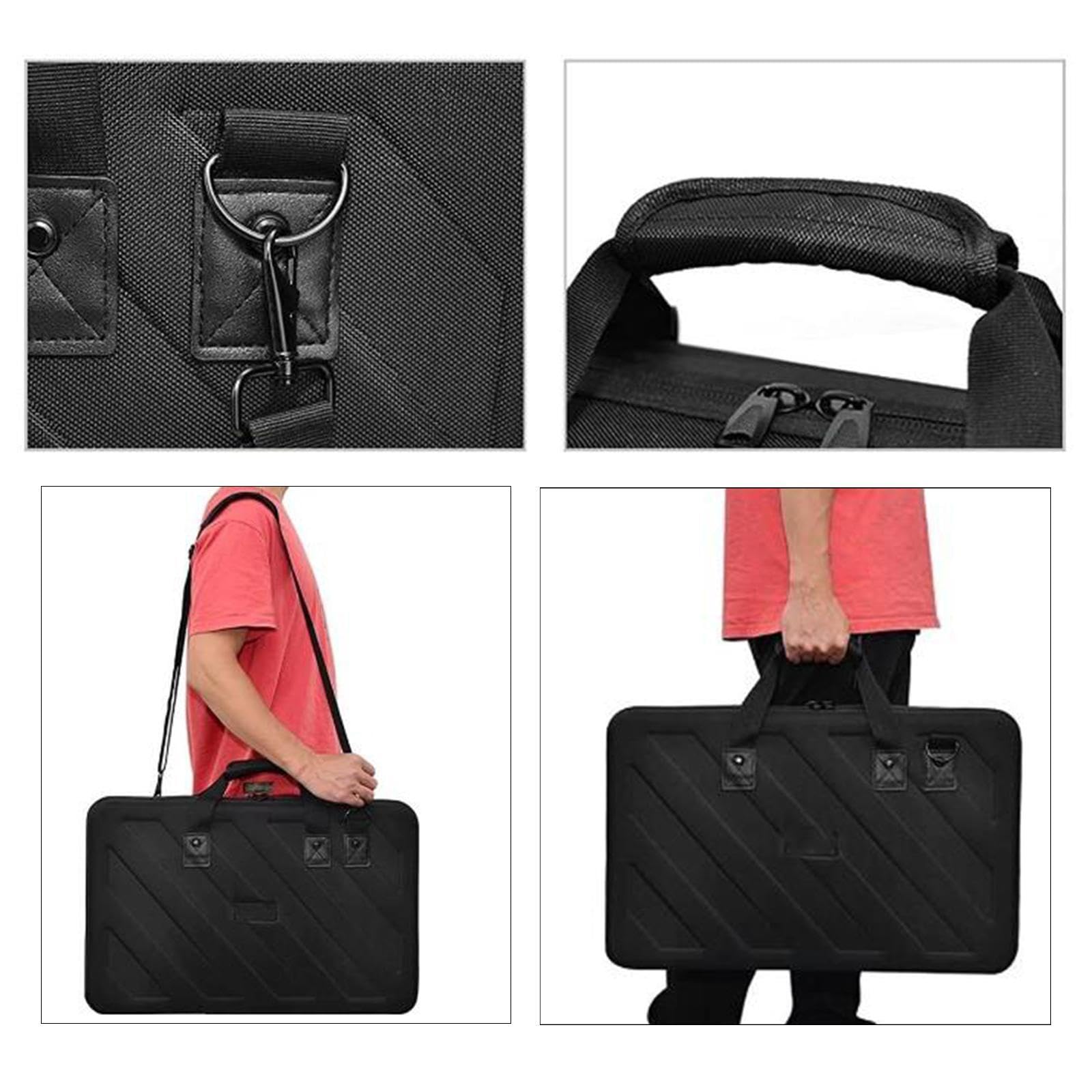 Borsa da viaggio per attrezzatura DJ multi-scomparto con resistenti cinghie regolabili in EVA per un trasporto sicuro e confortevole. Borsa da viaggio