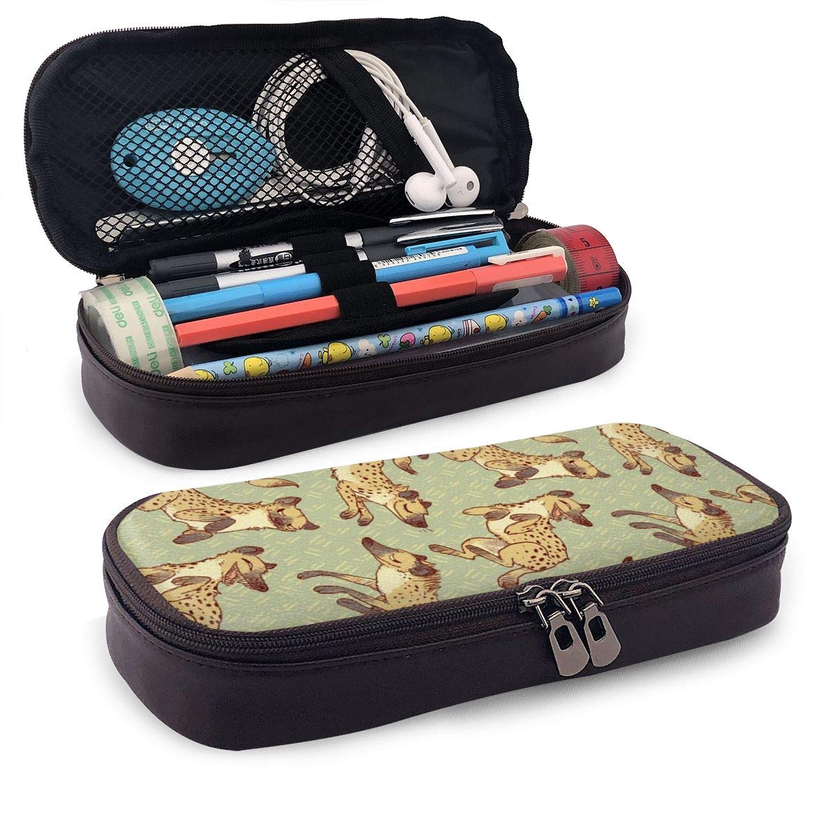Amazon | ペンケース 筆箱 ハイエナパターン 大容量 軽量 おしゃれ