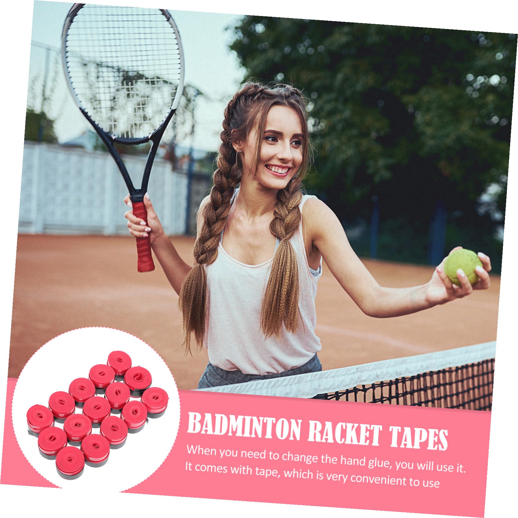 Happyyami Colla per Racchette da Badminton Impugnatura per Badminton Fasce Assorbenti per Racchette da Sudore Nastro per Impugnatura da Tennis Grip da Tennis Overgrip da Tennis