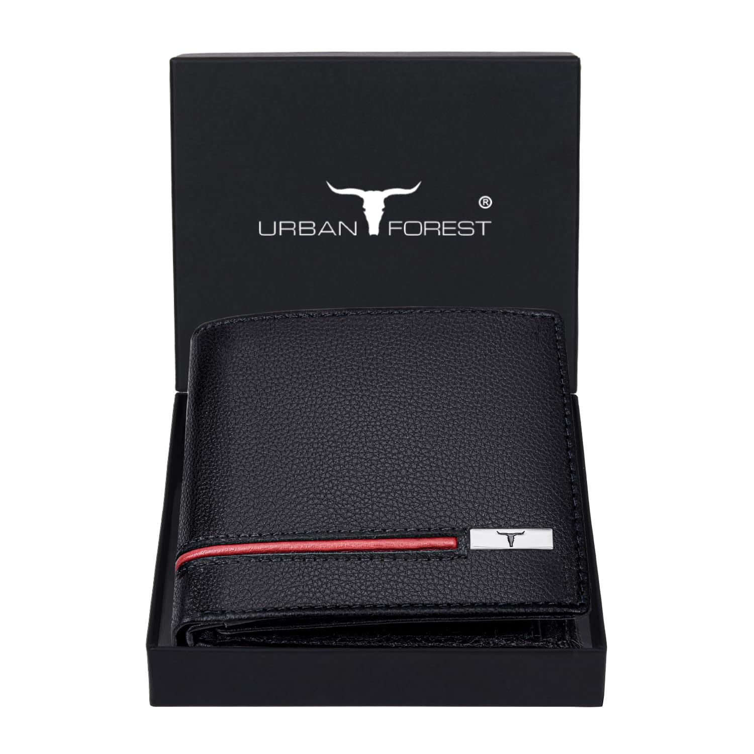 Stag Black/Red Leather Wallet for Men