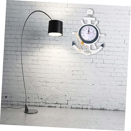 Miniatura 3 de BESPORTBLE Timón reloj de pared reloj de pared ancla relojes náuticos para pared barco ancla colgante reloj de pared reloj decorativo decoración