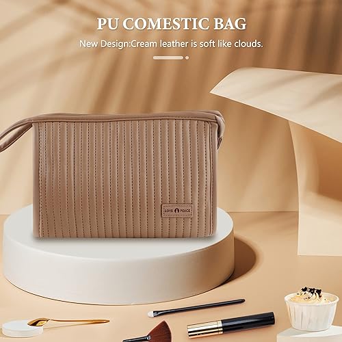 Miniatura 4 de DEWEL Bolsa de maquillaje, marrón (Brown-1), Sencillo