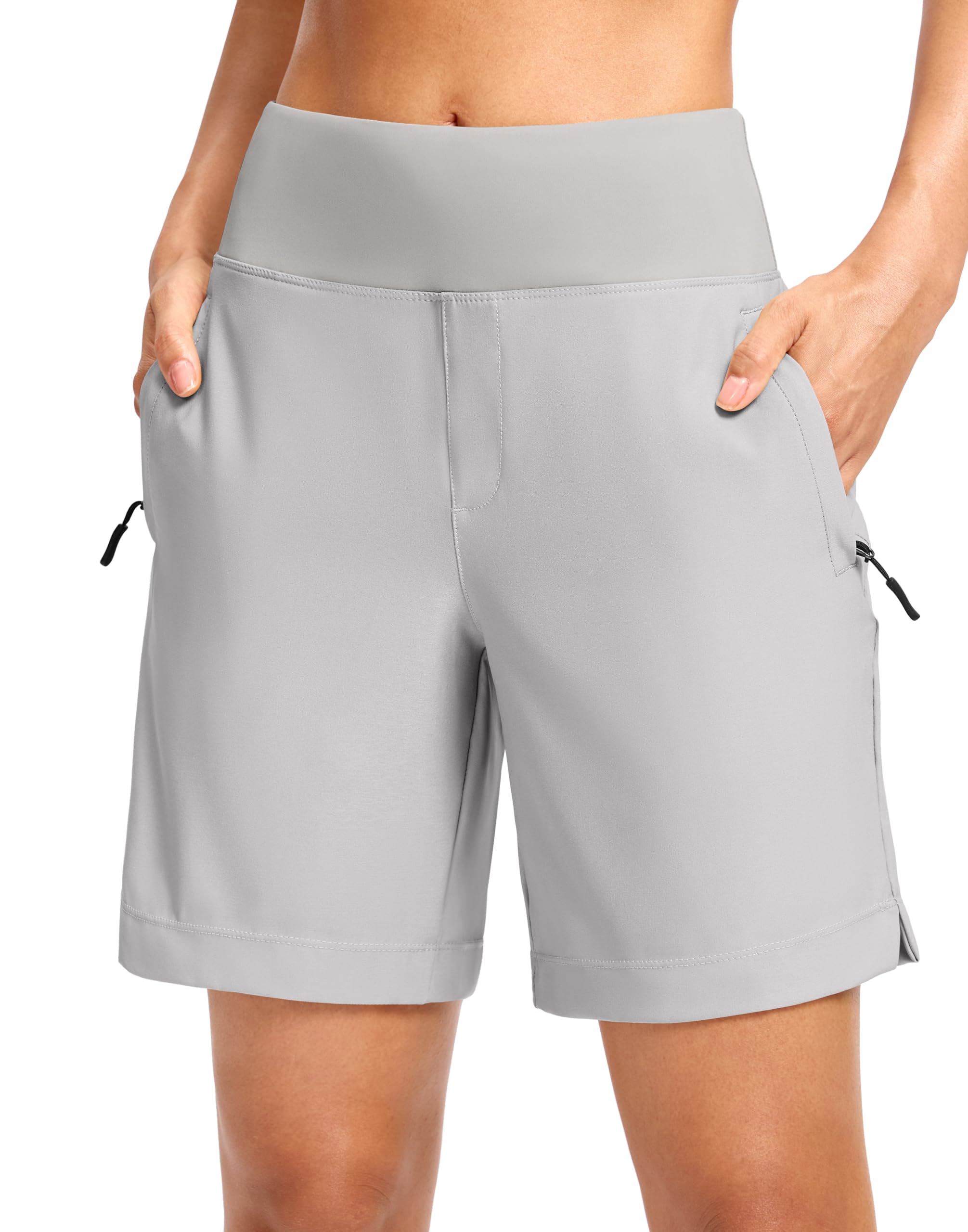 SANTINY Women's 5''/7'' Hiking Golf Shorts with 3 Zipper Pockets