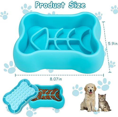 Miniatura 2 de Cuenco de silicona para gatos y perros de alimentación lenta, rompecabezas para cachorros, tazón antideslizante para perros de razas pequeñas y